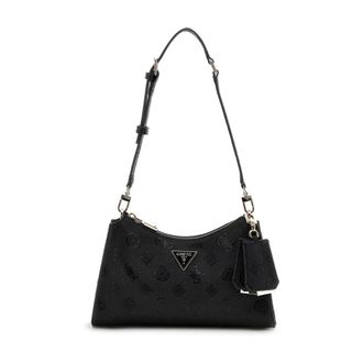 Guess Shoulder Bags, female, Black, Size: ONE SIZE Black Shoulder Bag with Adjustable Strap