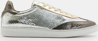 AllSaints Upper: 70% Cow Leather, 30% Cow Suede; Lining: 50% Polyester, 50% Goat Leather Thelma Metallic Low Top Trainers, Size: UK 4/ US 7/ EU 37