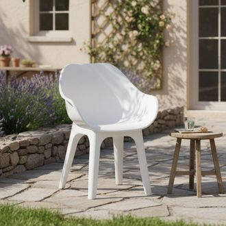 Dmora Dmora Fauteuil DExt&eacute;rieur Et DInt&eacute;rieur Avec Structure Renforc&eacute;e, Made In Italy, 55x51x81 Cm, Couleur Blanche