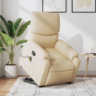 vidaXL Vidaxl - Silla De Masaje Reclinable De Pie De Tela Color Crema