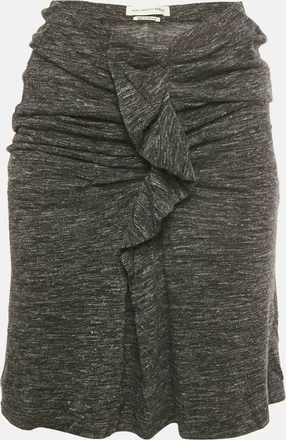 Isabel Marant Etoile Grey Jersey Ruffled Mini Skirt