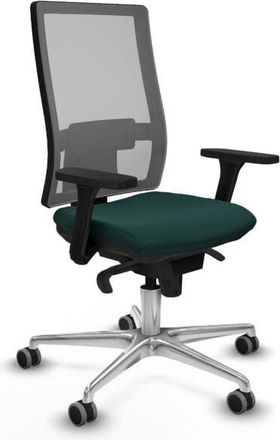 Piqueras y Crespo Piqueras Y Crespo - Horna sincro malla gris similpiel verde botella brazos 3D base aluminio ruedas 65mm engomadas