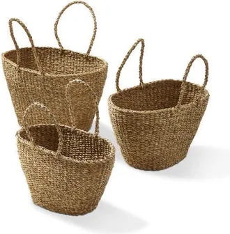 Tag Oval Seagrass Shopping Basket Decorative Storage for Home in Beige at Nordstrom