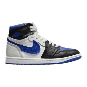 Nike Dames/Dames Air Jordan 1 Leren Trainers (Wit/zwart/blauw)