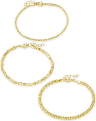 Sterling Forever Bold Chain Bracelet Set of 3