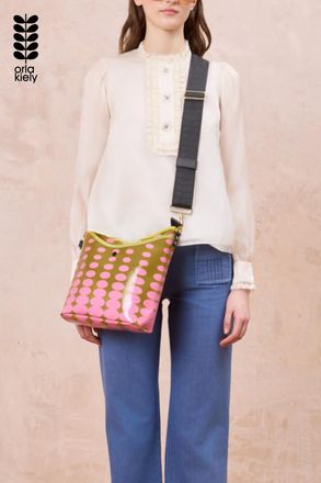 Orla Kiely Womens Green Cross Carry Crossbody - Optical Oval Ochre - One Size