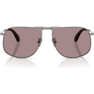 Moncler Vitessa 58mm Pilot Sunglasses in Gun Metal/solid Purple at Nordstrom