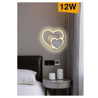 Trade Shop Trade Shop Traesio - Trade Shop - Applique Muro Led Interno Moderno Doppio Cuore 12 W Luce 3000k 4000k 6500k E83-b