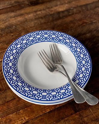 Caskata Newport Garden Gate Rimmed Soup Bowls, Set of 4