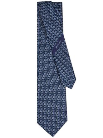 Ferragamo Stropdas met jacquard - Blauw
