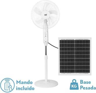 Fabrilamp Fabrilamp - Ventilador Dc De Pie Solar Clima Blanco 30w 3vel 5asp Puerto Usb Y Luz C/remoto 43d Cable 4,20m