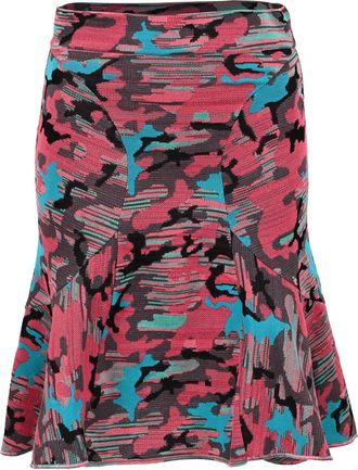 Missoni Knitted Camouflage Midi Skirt in Multicolor Cotton