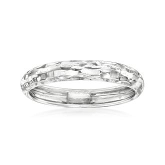 Ross-Simons Italian 14kt White Gold Diamond-Cut Ring