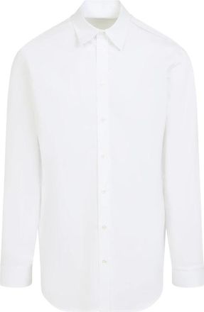 Balenciaga Witte Katoenen Standaard Shirt - Heren - Zakelijke Overhemden - Wit - XL - Katoen - Overhemden