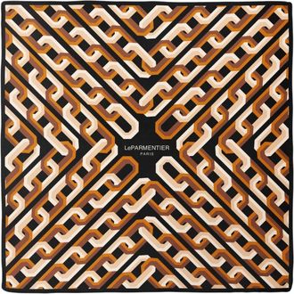 Le Parmentier Kettingmotief Bandana Zijden Sjaal - Dames - Zijden sjaals - Veelkleurig - ONE Size - Accessoires