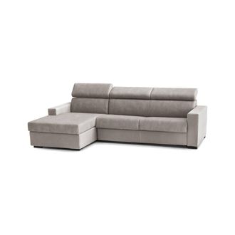 Dmora Sof&aacute; Fijo Eliana, Sof&aacute; De Esquina, 100% Made In Italy, Sof&aacute; De Sal&oacute;n Con Chaise Longue, En Tela Acolchada - Pen&iacute;nsula Contenedor Izquierda, Con Reposa