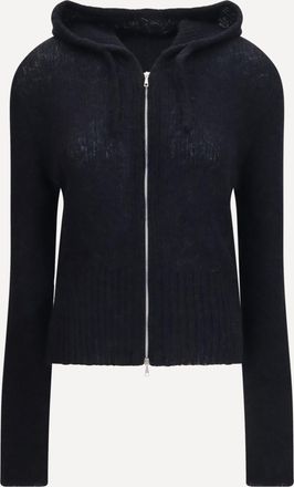 Our Legacy Felpa con Cappuccio e zip in misto alpaca Woman 38