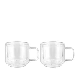 KASANOVA Set 2 tazze t&egrave; 200 ml in vetro borosilicato