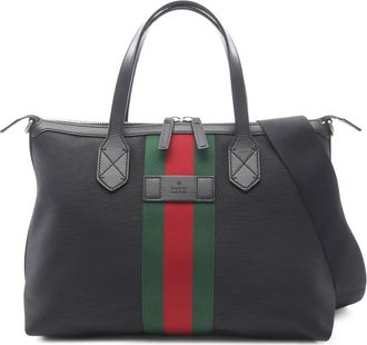 Gucci Borsa tote con decorazione Web - Nero