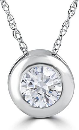 Pompeii3 1/4 Ct Diamond Solitaire Bezel Pendant in 14k White, Rose, Or Yellow Gold