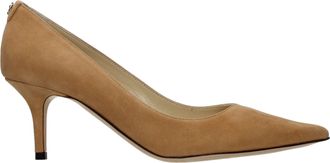 Jimmy Choo London Brown Leather Mid Heel Womens Pumps