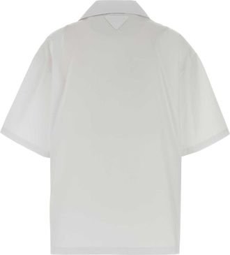 Prada Embroidered Poplin Shirt - White