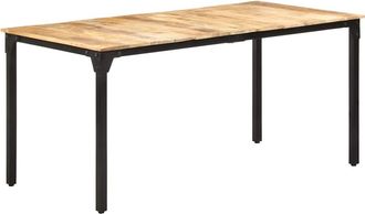 vidaXL Mesa De Comedor De Madera De Mango Rugosa 160x80x76 Cm Vidaxl