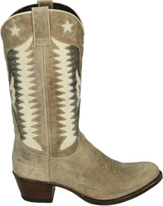 Sendra Westernlaars in Taupe Leer - Dames - Cowboylaarzen - Beige - 41 EU - Leer - Schoenen