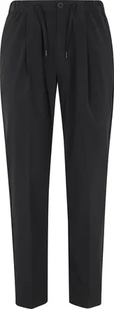 Herno Black Drawstring Technical Fabric Straight-Leg Pants