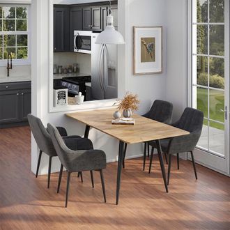 Vicco Mesa De Comedor Beaver, Roble Dorado/negro, 120-160 X 80 Cm Extensible, Vicco