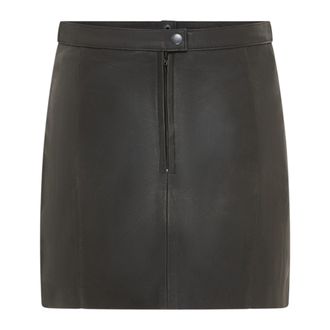 Infinity Leather Dames zwarte leren Biker potlood korte minirok - Harper