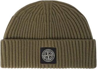 Stone Island Muts met kompaslogo - Heren - Hoeden - Groen - ONE Size - Wol - Accessoires