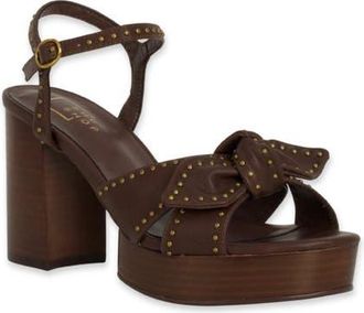 Shushop Etta Studded Platform Sandal in Brown at Nordstrom, Size 6.5