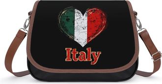 Generic Italy Lover Crossbody Bags for Women Fashion Leather Shoulder Handbags With Adjustable Strap
