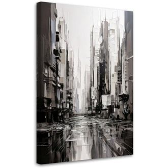 Artgeist Artgeist - Quadro su tela, Citt&agrave; Architettura Stile moderno Monocromatico Paesaggio urbano - 60x90