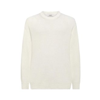 Laneus Round-neck Knitwear, male, White, Size: XL Maglione Boxy