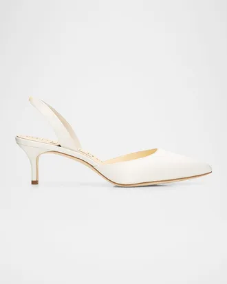 Manolo Blahnik Carolyne Kitten-Heel Halter Pumps