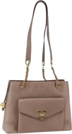 Chanel Pre-owned Vintage Schoudertas - Dames - Vintage Schoudertas - Beige - ONE Size - Leer - Vintage
