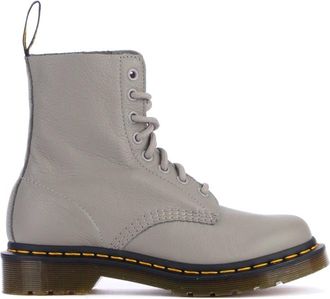 Dr. Martens Enkellaarsjes met gele stiksels - Dames - Schoenen - Grijs - Maat: 36 EU Leer