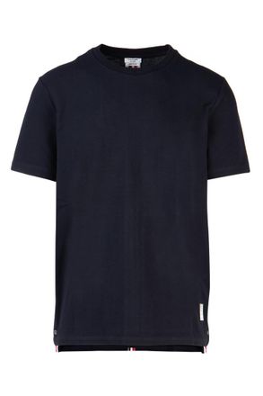 Thom Browne Navy Blue Cotton T-shirt