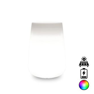 Monacis Jarr&oacute;n Alto, Moderno Y De Dise&ntilde;o, &Oslash;43 X H75 Cm, En Pol&iacute;mero Con Led Multicolor, Funciona Con Pilas Y Energ&iacute;a Solar, Para Interiores Y Exteriores