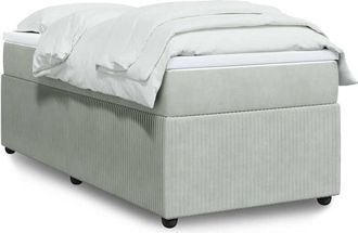 vidaXL Cama Box Spring Con Colch&oacute;n Terciopelo Gris Claro 90x190 Cm Vidaxl