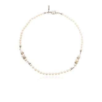 Alessandra Rich Necklaces, female, Beige, Size: ONE SIZE Artificial Pearl Necklace