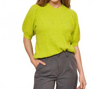 Esqualo Saffi Pearls Sweater In City Lime