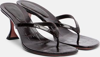 Amina Muaddi Juliette croc-effect leather thong sandals