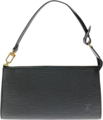 Louis Vuitton Black Leather Pochette Pouch (Pre-Owned)
