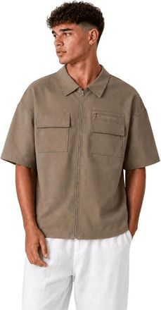 Off the Pitch Overhemden, Heren, Beige, S, Polyester, Utility Maze Shirt