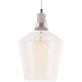 Beliani Pendant Lamp Gold Tinted Glass Modern Industrial Ceiling Light SANTON