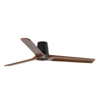 Netlighting Heywood Tub Large 3 Blade Ceiling Fan Matt Black Walnut in Brown