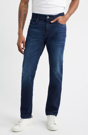 BOSS Delaware Slim Fit Stretch Jeans in Dark Blue at Nordstrom, Size 35 X 32